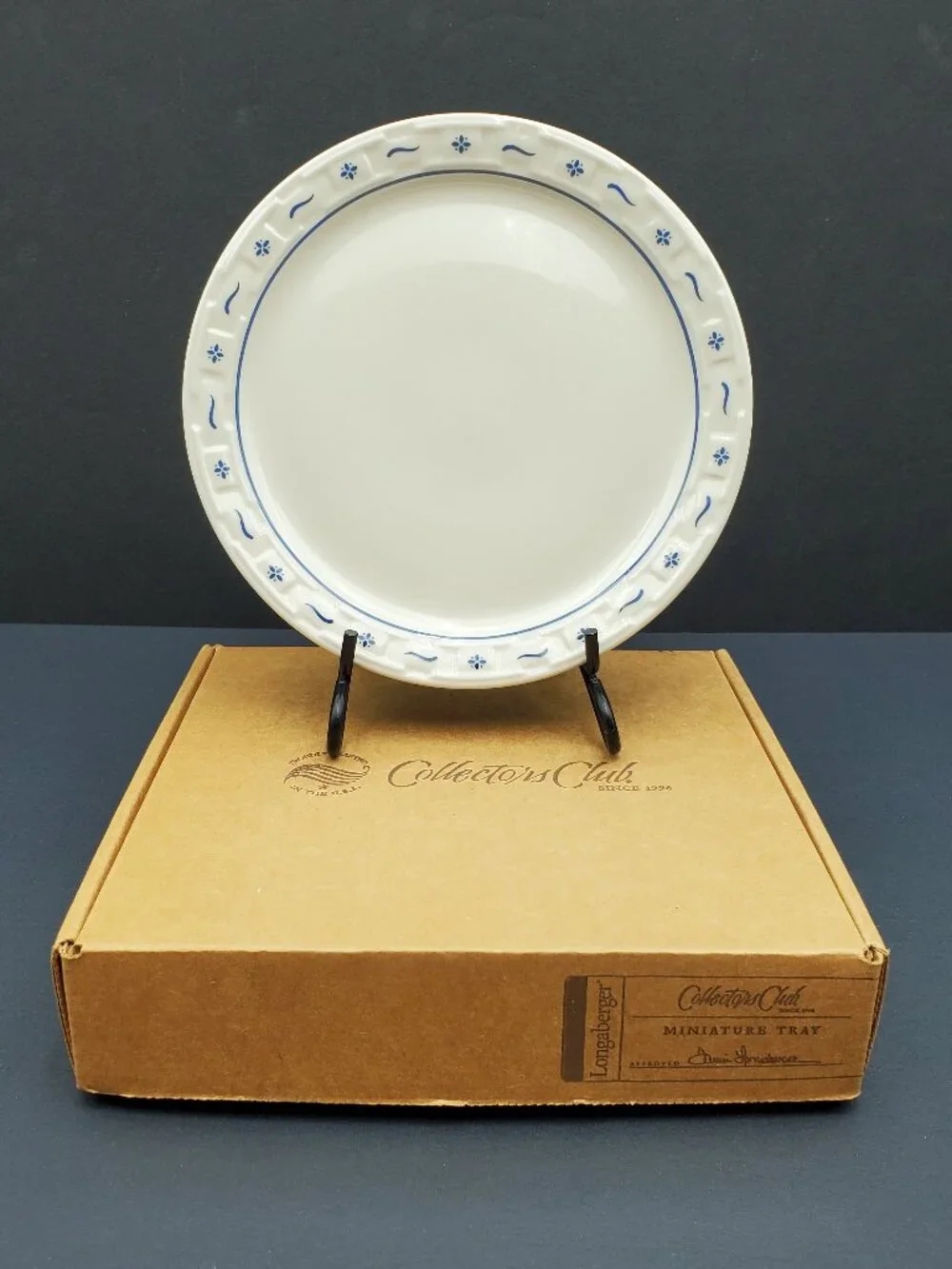 Longaberger Collectors Club Miniature Tray Classic Blue Mini Serving Tray
